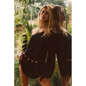 12th Tribe Calor Black Off Shoulder Mini Dress Size MM